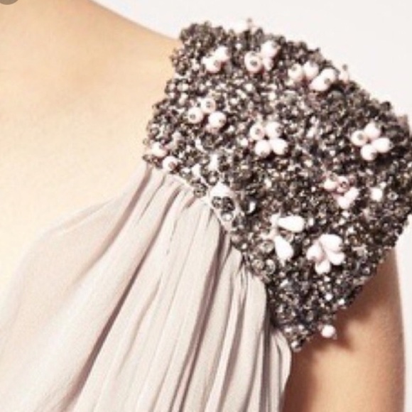 NWT French‎ Connection drape delight dress dusty purple beaded one shoulder Sz 6 - Picture 6 of 15